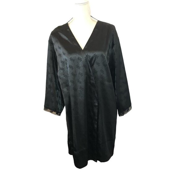 YITTY Robe Women's Satin Pretty Mini Size Medium Iconic Black - Picture 1 of 12